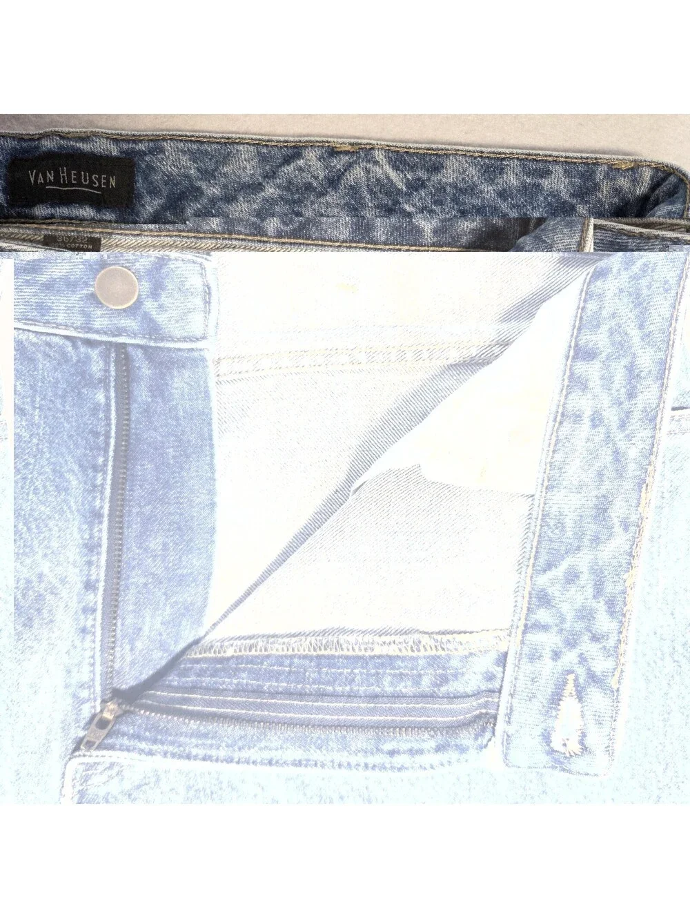 VTG Van Heusen Jeans Men's 36x32 Blue Cotton Denim Straight Leg Workwear Travel